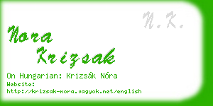 nora krizsak business card